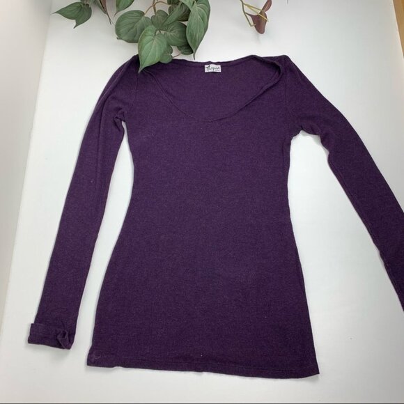 THYME Purple Ribbed Knit Maternity  Top XXS - Picture 2 of 8